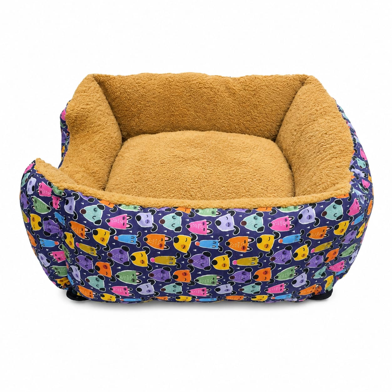 Cama Acolchada para Perros y Gatos con Bordes Elevados Grande 